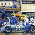 1966 Le Mans 24 Pit Stop  Ford GT40 MkII  Ken Miles Denny Hulme 